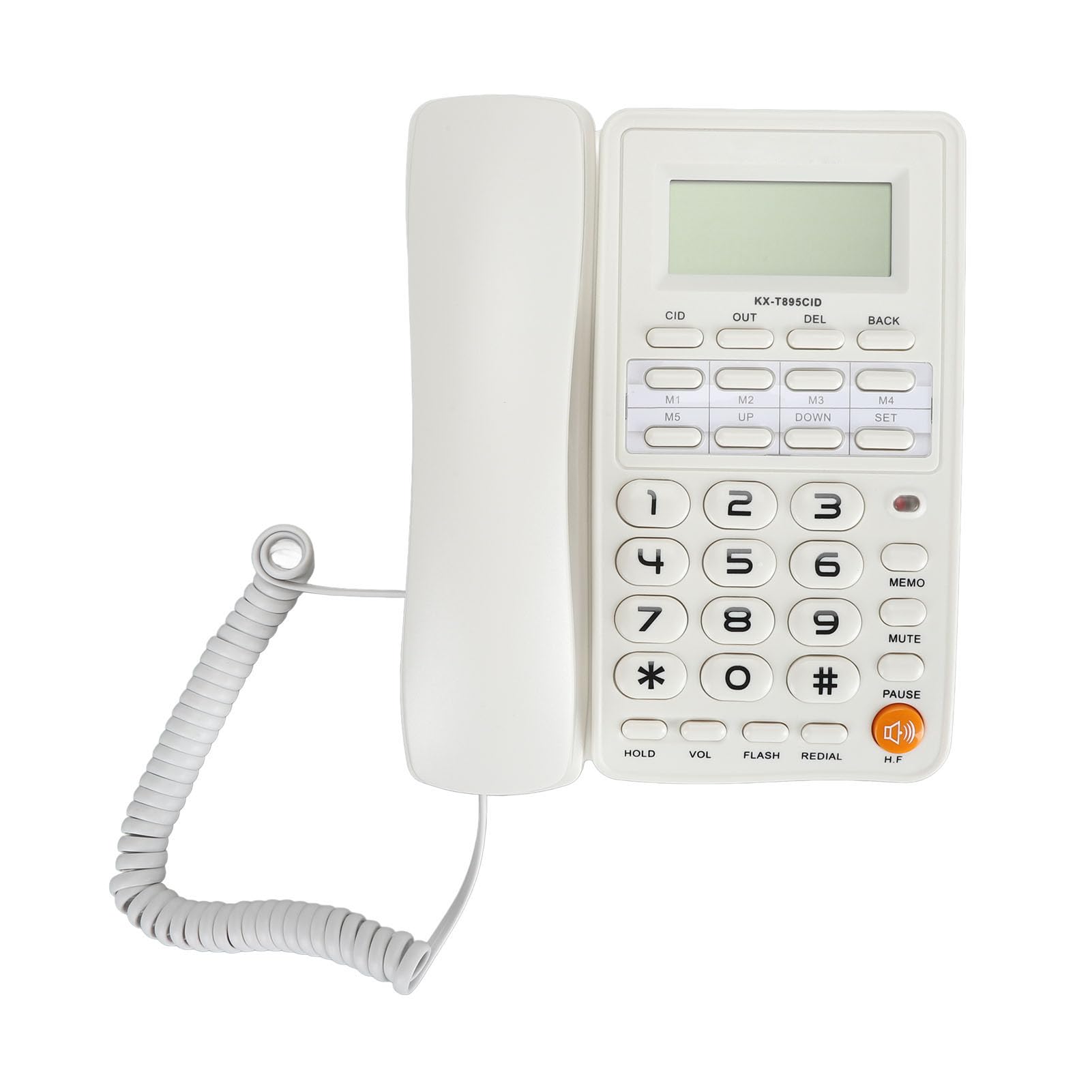 Annadue Corded Landline House Phone, Landline Telephone with Big Buttons, Caller Display, Ringer Volume and Speakerphone Volume Adjustable, Dial, Pause, Predial, Callback (White)