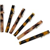 6Pcs Tortoiseshell & Beige Duckbill Hair Clips – Chic Metal Hair Barrettes for Women & Girls