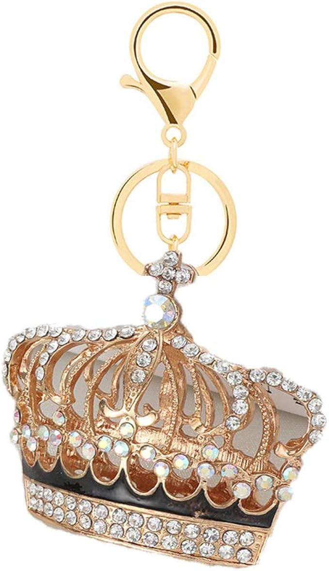 Rhinestone Crown Keychains,Sparkling Empress Princess Keyrings Pendant