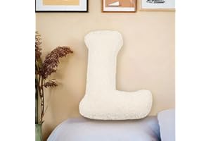Shapeazy Letter Plush Pillow, Letter Hugging Throw Pillows, Decorative Initial Letter Shaped Throw Pillows for Bed Couch, Letter Pillows English Alphabet A to Z for Sofa Bedroom Living Room Decor (L)
