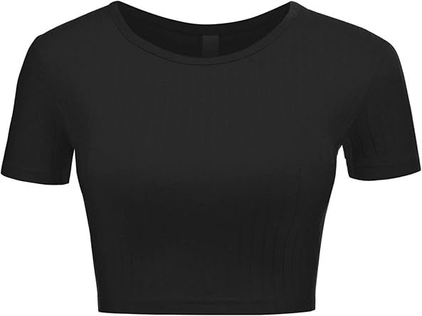 ribbed crop top short sleeve