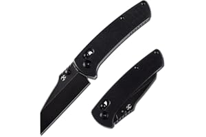 KANSEPT Main Street Pocket Folding Knife, 3.36''Black Ticn Coated 154cm Sharp Steel Blade, G10 Handle with Axis Lock and Thumb Stud, Perfect Clip for Camping Hiking Fishing Gift Everyday Carry T1015v1