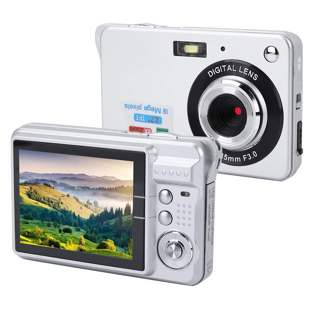 Kids Digital Video Camera, 2.7 Inch Screen 1080P HD 18MP Digital Point Shoot Camera Camera for Kids and Gifts Children Digital Capture Camera(Silver)