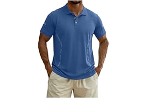 Mens Golf Shirts Short Sleeve Collared Shirt Lightweight Quick Dry Athletic Tees Business Casual Tops for Office Work