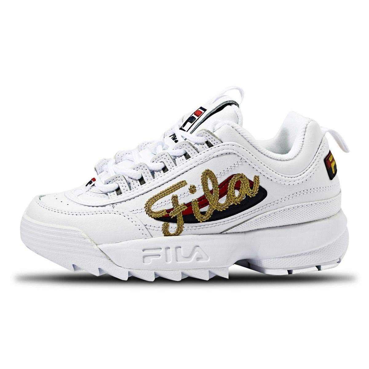 Fila Women's Disruptor Ii Signature Shoes White/Navy/Red in