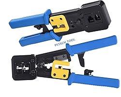 PETECHTOOL RJ45 Crimp Tool Ethernet Pass Thru