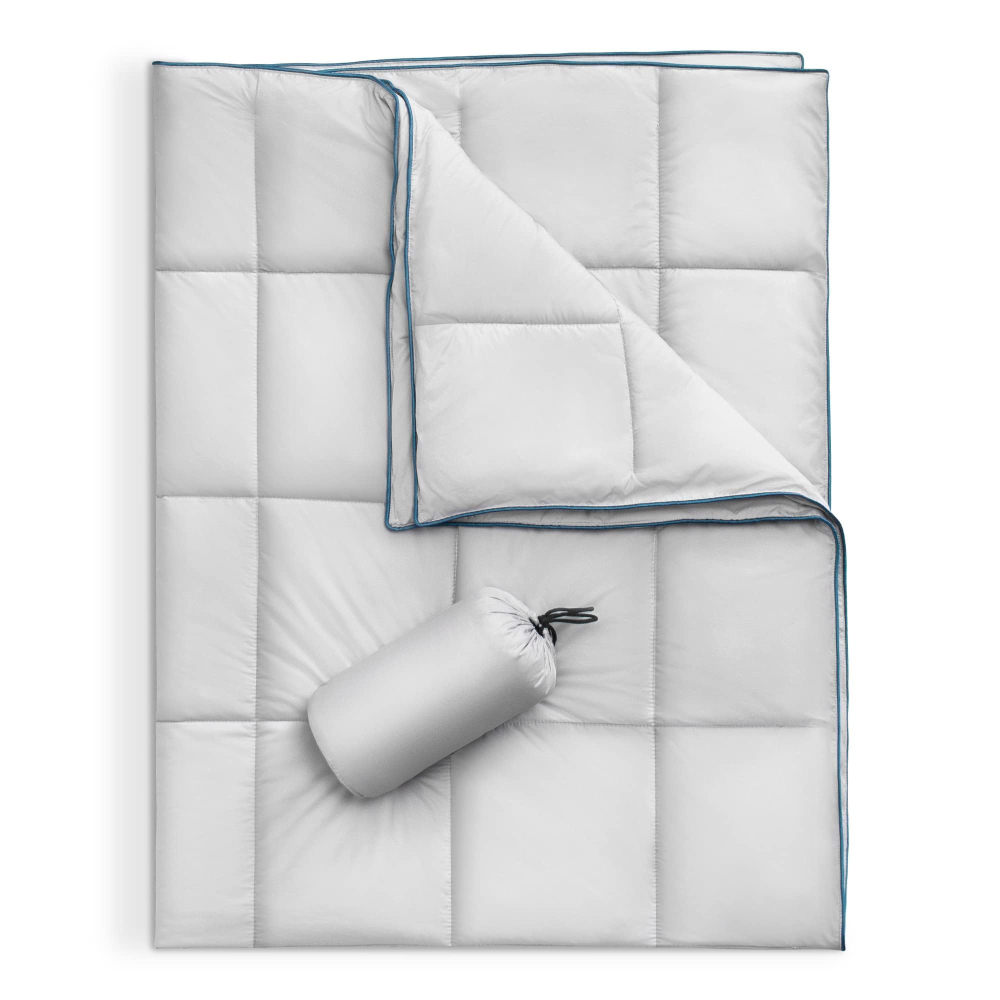 Sonive Camping Blanket Ultralight Multifunctional Warm Travel Outdoor, waterproof,Lightweight Portable with Carry Bag for Stadium, Picnic, Camping, Beach, Dogs,Light gray,71x101 cm