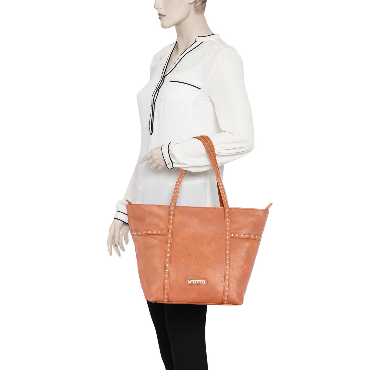 caprese women's tote bag (saddle brown)