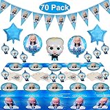 Baby Boss Birthday Decorations, Baby Boss Party Supplies Set, Baby Party Supplies, Children Carnival Party Supplies Decoration - Banner, Balloon, Cake Topper, Napkins, Blowouts, Pennant
