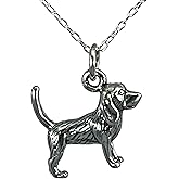 Sterling Silver Tiny Beagle 3D Charm Necklace, 18"