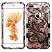 for iPhone 7 Plus Case, Kaleidio [TUFF] Rugged Shockproof Hybrid 3-Piece Dual Layer Protective Heavy Duty Armor Cover [Includes a Overbrawn Prying Tool] [Rose Gold Paisley Design]