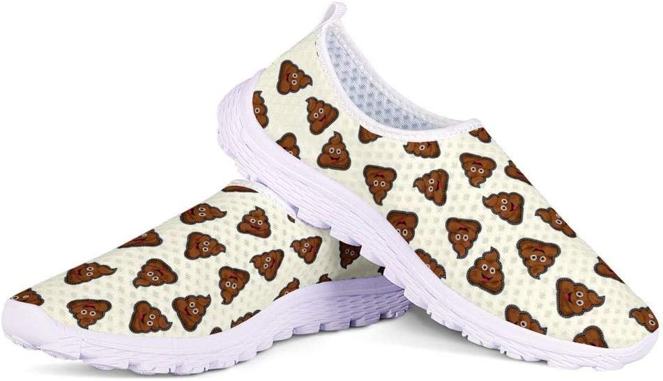 KiuLoam Funny Poop Emoji Emotion Women's Athletic Mesh Breathable Sneakers Running Sports Shoes for Lady Girls Teens