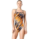 Speedo Womens Swimsuit One Piece Powerflex Flyback Striped Adult Team Colors