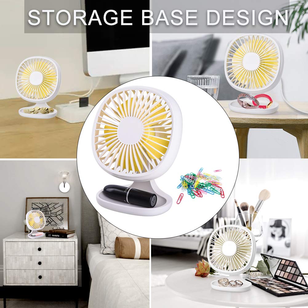 AYOUYA Desk Fan USB Fan Strong Wind Cooling Fan with Adjustable Head, 3 Speeds, Mini Size Desktop Fan Table Fan Computer Fan for Home Office Outdoor Travel