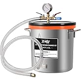 PB Motor Tech 3 Gallon Stainless Steel Vacuum Chamber with Tempered Glass Lid, 12L Degassing Chamber, Ideal for Resin Casting