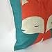 FUNHOM Linen Cotton Fox Pillow Covers Animal Cartoon Cushion Cover Home Decoration Pillow Thick Pillowcase Sofa Cushions Covers