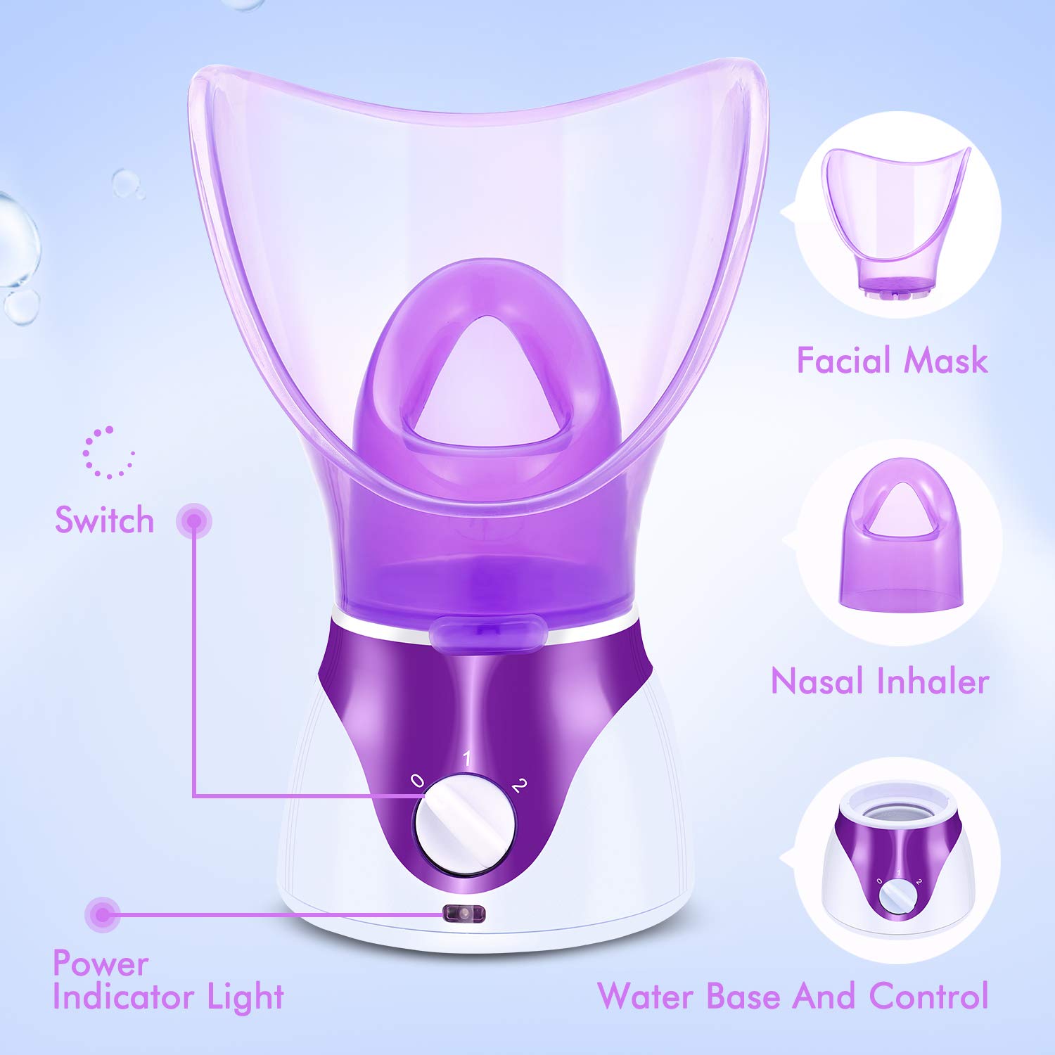 Zenpy Nano Ionic Facial Steamer Hot Mist Face Steamer Home Sauna SPA Face Humidifier Atomizer for Women Men Moisturizing Cleansing Pores with Blackhead Remover Kit: Beauty
