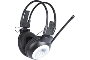 ZHIWHIS FM Portable Radio, Stereo Headsetwith LCD,Over Ear Foldable, Pocket Walkmen Conference Receiver, Small Wireless/Wired Headphones Operated by 2 AA Batteries for Walking/Running ZWS-308