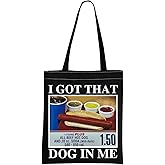TOBGBE Funny Hot Dog Meme Gifts For Costco Hotdogs Funny Lover Shopping Bag Keep Hot Dogs Price Canvas Bag