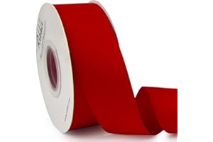 Ribbli Red Grosgrain Ribbon, 1-1/2 inches x Continuous 25 Yards,Use for Bows DIY Hair Accessories,Gift Wrapping,Craft and Sewing