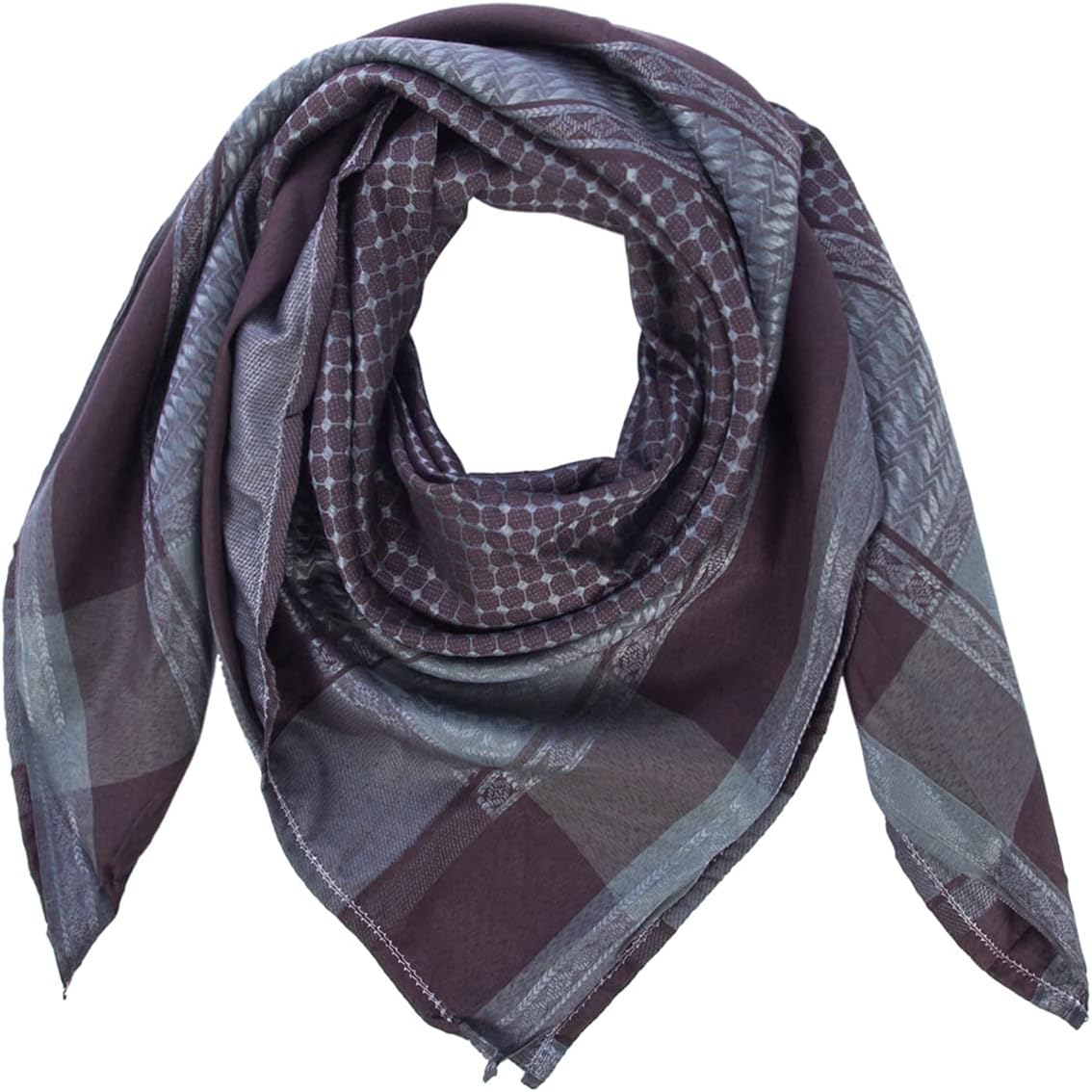 Merewill Cotton Shemagh Tactical Desert Wrap Keffiyeh Head Neck Arab Scarf For Men 49"x49"