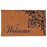 Calloway Mills 121352436 Scroll Welcome Doormat, 24" x 36", Natural/Black