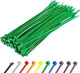 GTSE 100 Pack Green Cable Ties 200mm x 2.5mm Premium Nylon Zip Ties