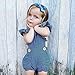 Calsunbaby Infant Baby Girls One Piece Short Sleeve Ripped Demin Jeans Ruffle Romper Sunsuit Outfits Jumpsuit (Z#Blue, 12-18 Months)