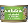 PETITE CUISINE Whole Foods Wet Cat Food, Chicken & Pumpkin Entree in Broth, 2.8 oz. Can (24 Count)