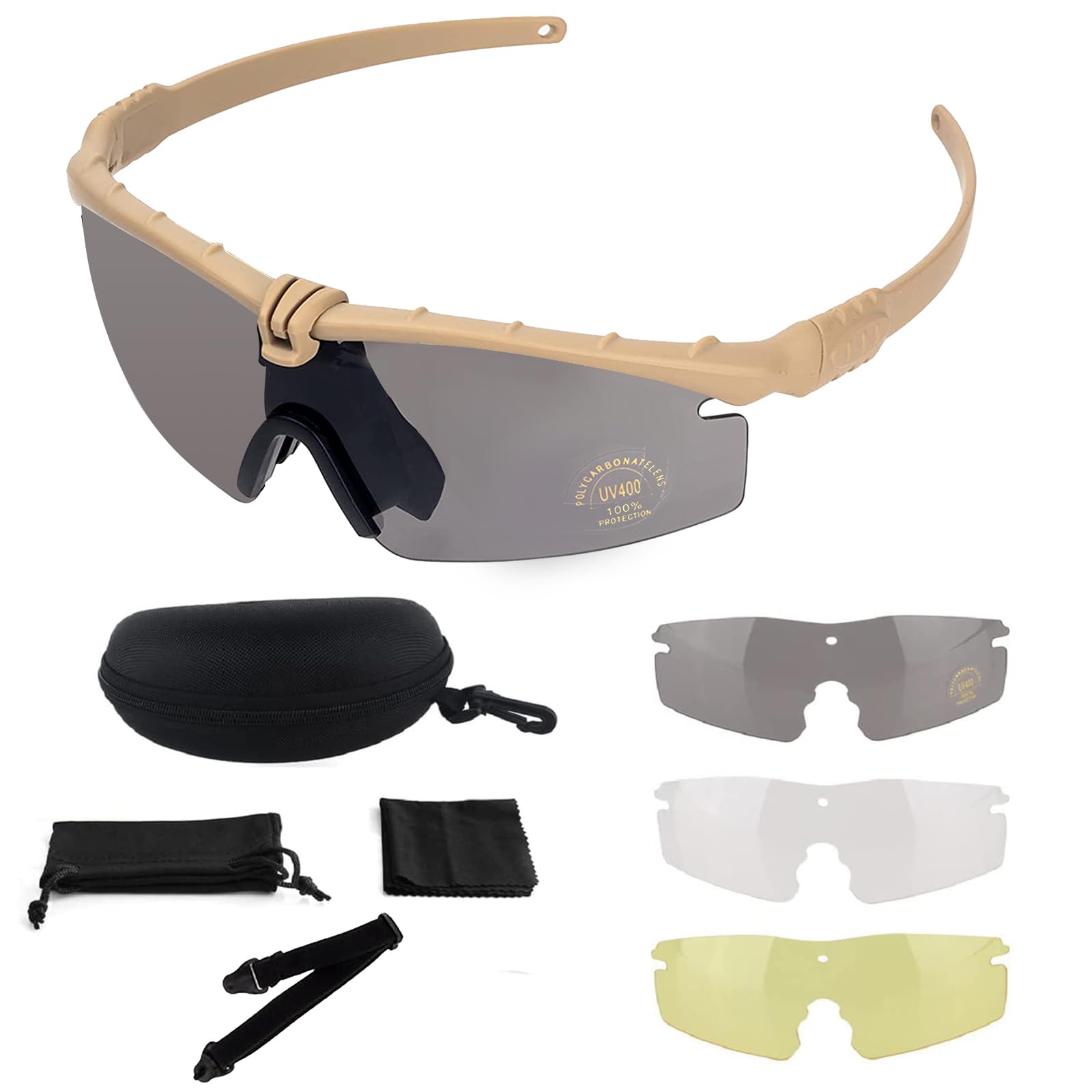 FOCUHUNTER Glasses -Sport Glasses Anti Fog Goggles, Eyewear, Driving Glasses Goggles for Cycling, Hiking and Shooting