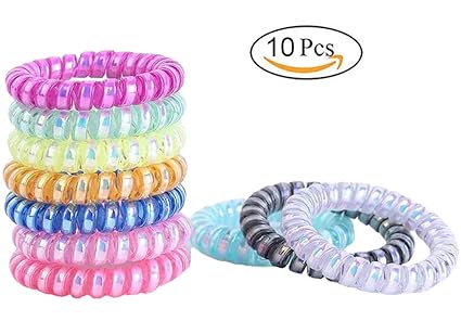 10 Pcs No Crease Hair Tie Coil Hair Ties Teleties Ponytail Holder