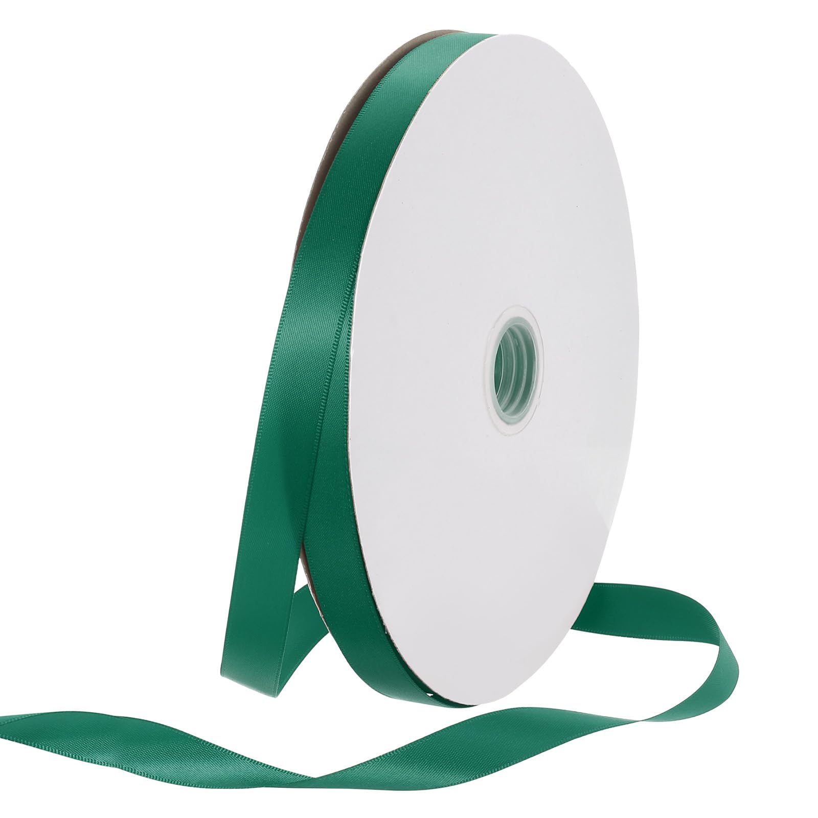 Rebower 15mm Satin Ribbon 46m Thick Double Face Grosgrain Silk Ribbon, [for Gift Wrapping, Hair Bows, Wedding, Cake, Flower] - 50 Yard/150ft/ Forest Green