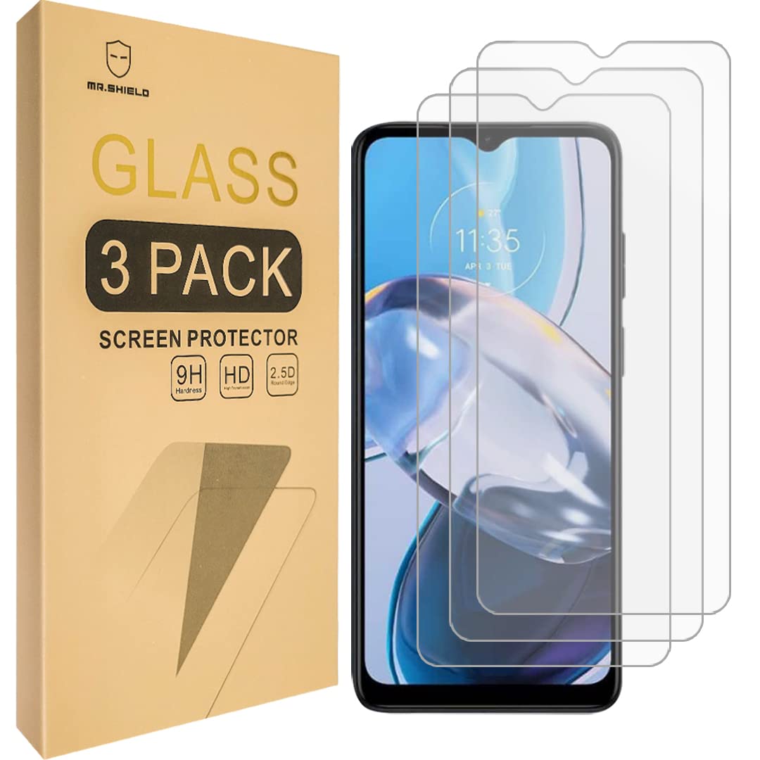 Mr.Shield Screen Protector For Motorola Moto E22i / Moto E22 [Tempered Glass] [9H Hardness] [3-Pack] Screen Protector