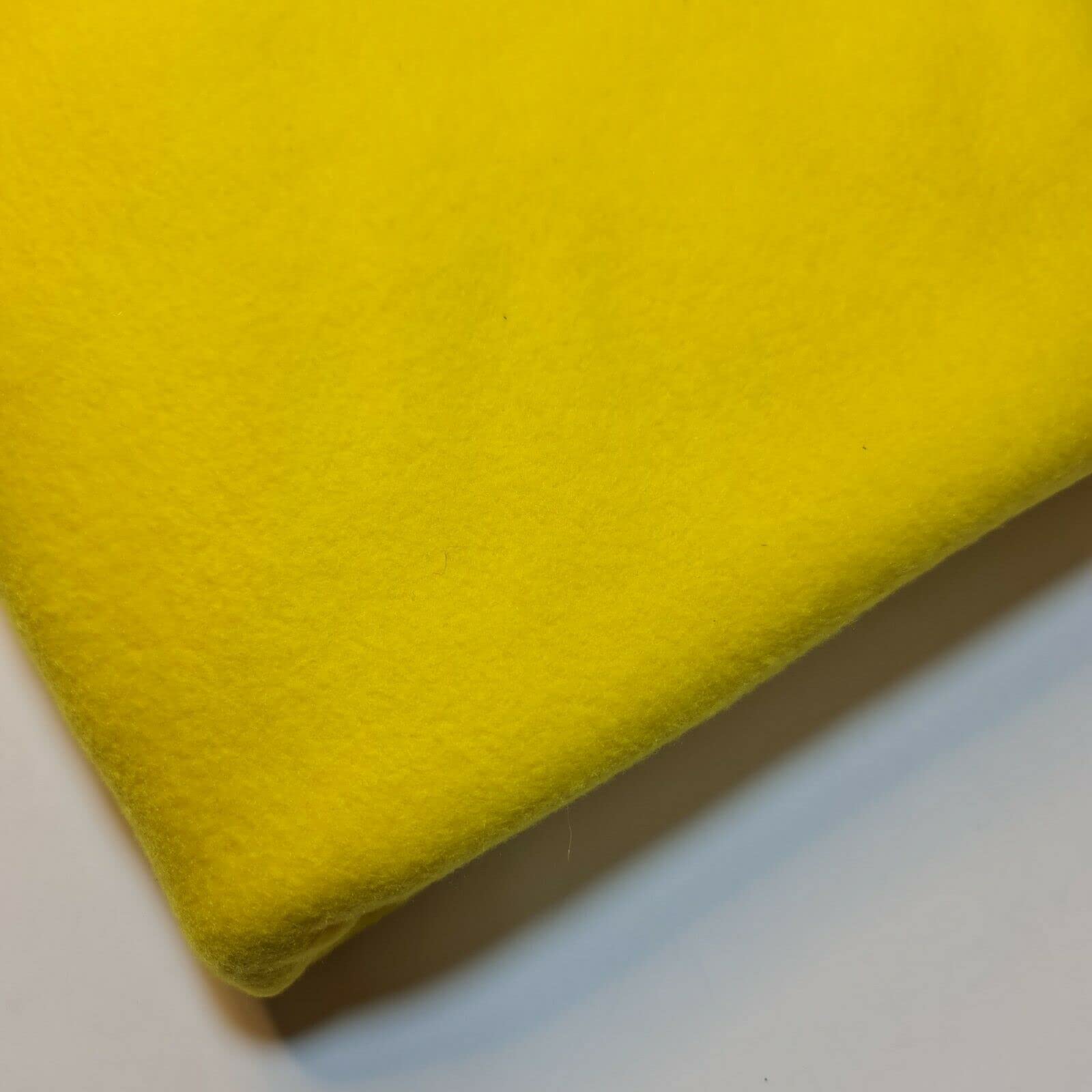 Antipil Polar Fleece Fabric Superior Quality Warm Soft Pile Dress Craft Fabric Material 58" - 150 cm Wide Sold As 1 Meter Pre - Cut Lengths (Available in 15 Colours) (Yellow)
