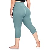 FULLSOFT Plus Size Capri Leggings for Women- XL-4XL High Waist Tummy Control Stretchy Workout Yoga Pants Plus Capris