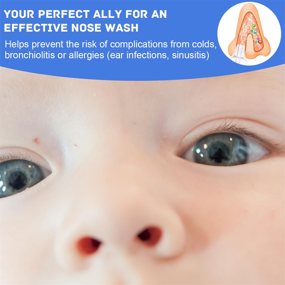 YJWZWE Nasal Irrigator for Baby Portable Infant Nose Cleaner Rinsing Device with Cleanable Reusable Silicone Nasal Suction Tips Nasal Hygiene 2Pcs