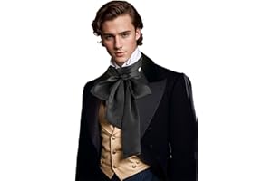 UNYKAFLOR Renaissance Scarf Jabot Cravat,Mens Costume Collar for Victorian Edwardian Western Wedding Halloween Necktie