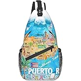 Puerto Rico Rican Flag Sling bag/Crossbody Backpack/Puerto Rican Shoulder Bag for Men For Women, Travel, Hiking, Work