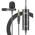 BOYA BY-M1S Professional Lavalier Lapel Microphone Omnidirectional Condenser Mic for iPhone Android Smartphone DSLR Camera, C