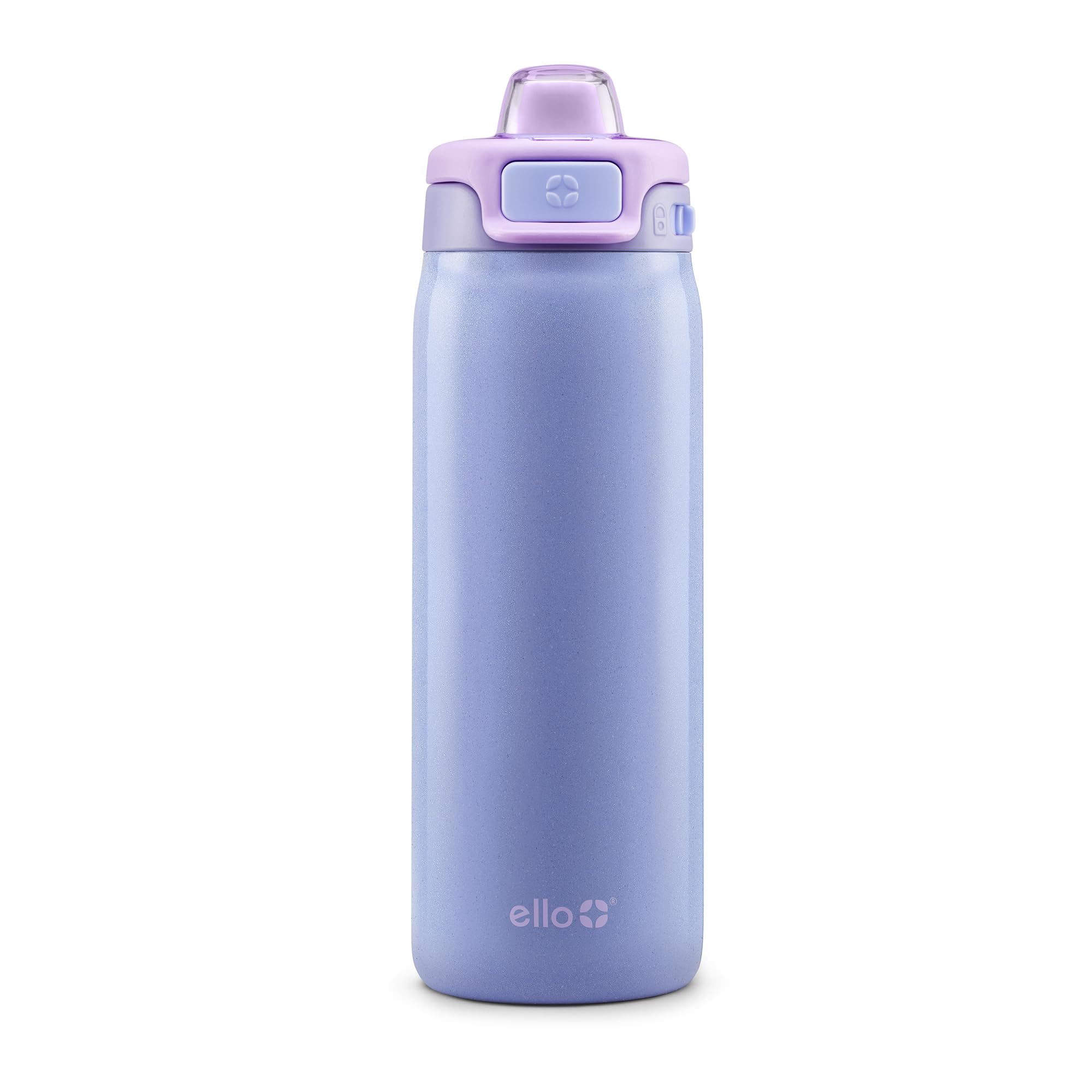 Photo 1 of Ello Kids Pop & Fill 18oz Stainless Steel Water Bottle with Quick Fill Technology, Double-Wall Vacuum Insulation, Leak Proof Locking Lid, Sip & Chug, BPA Free, Gifts for Girls Boys, Purple Holographic