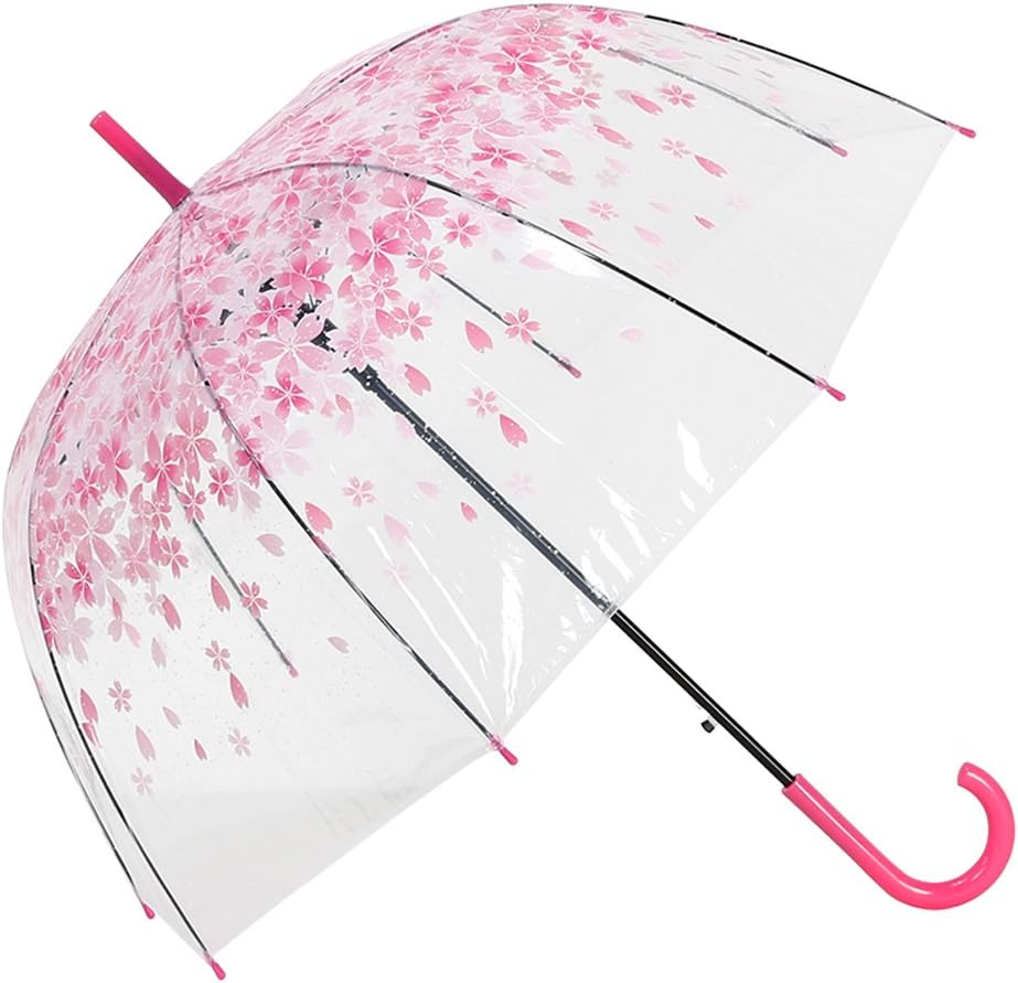 Ombrello trasparente a cupola, decorazione automatica ombrello a forma