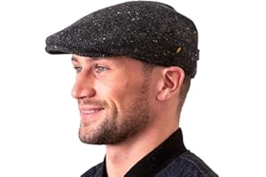 Biddy Murphy Donegal Tweed Newsboy Flat Cap for Men, 100% Irish Wool Hat, Robust and Non-Flimsy, Made in Ireland