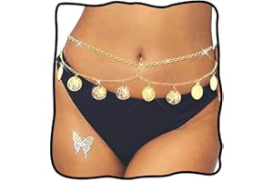 Nicute Gold Chain Belt Coin Waist Chain Boho Belly Chains Jewelry for Women