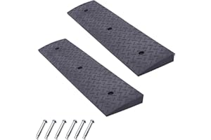 METFUIN 2 Pack 3.5'' Rise Rubber Curb Ramp Heavy Duty Loading Rubber Curb Ramps 3 Tons Driveway Ramp Car Slope Ramp for Loading Dock Bike Vehicle Warehouse Sidewalk Wheelchair (3.5" H)