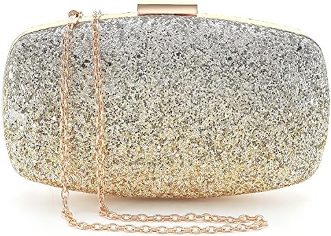 Yuenjoy Womens Evening Bags Wedding Clutch Purse with Gradient Colors Glitter