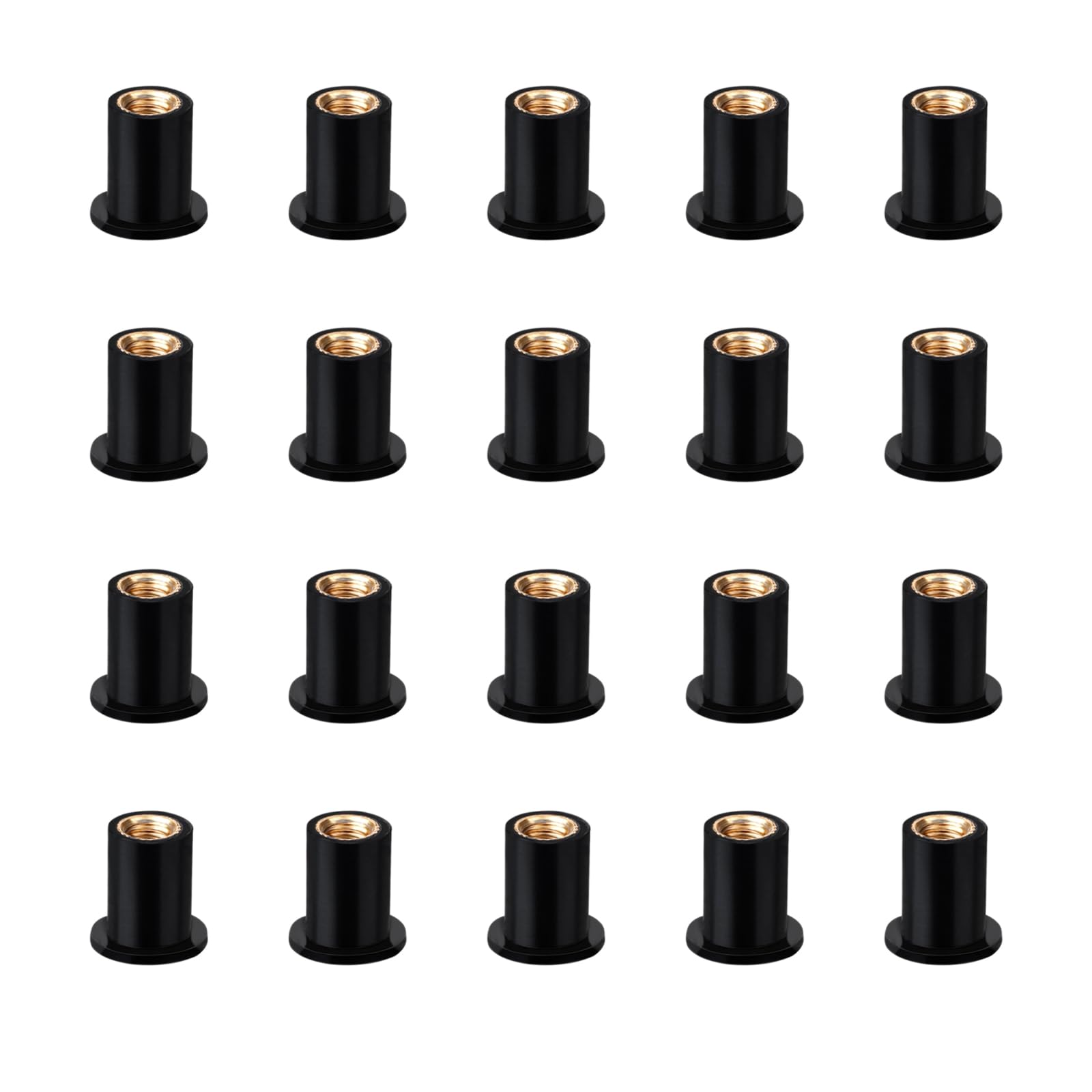 Photo 1 of 20PCS M4 Rubber Well Nuts, Universal Fairing Fasteners Windshield Motorcycle Accessories Screws Compatible with Canoe, Boat, Kayak - Straight Rubber Well Nut