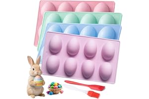 4-Pack Easter Egg Silicone Mold for Baking - 32 Cavity Egg Shaped Silicone Molds for Oven, Food Grade Silicone Egg Molds for 