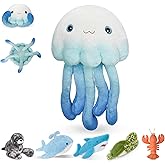 Niuniu Daddy Weighted Stuffed Animal, 20 in 3.3 lb, Jellyfish Sensory Plush | Heavy sensory lap pad, lying body pillow for sleeping, machine wash, huggable gift for kids and adults