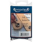 Realeather Snap Setter Tool Kit for Leathercrafting with Setter, Anvil, 24L Snaps