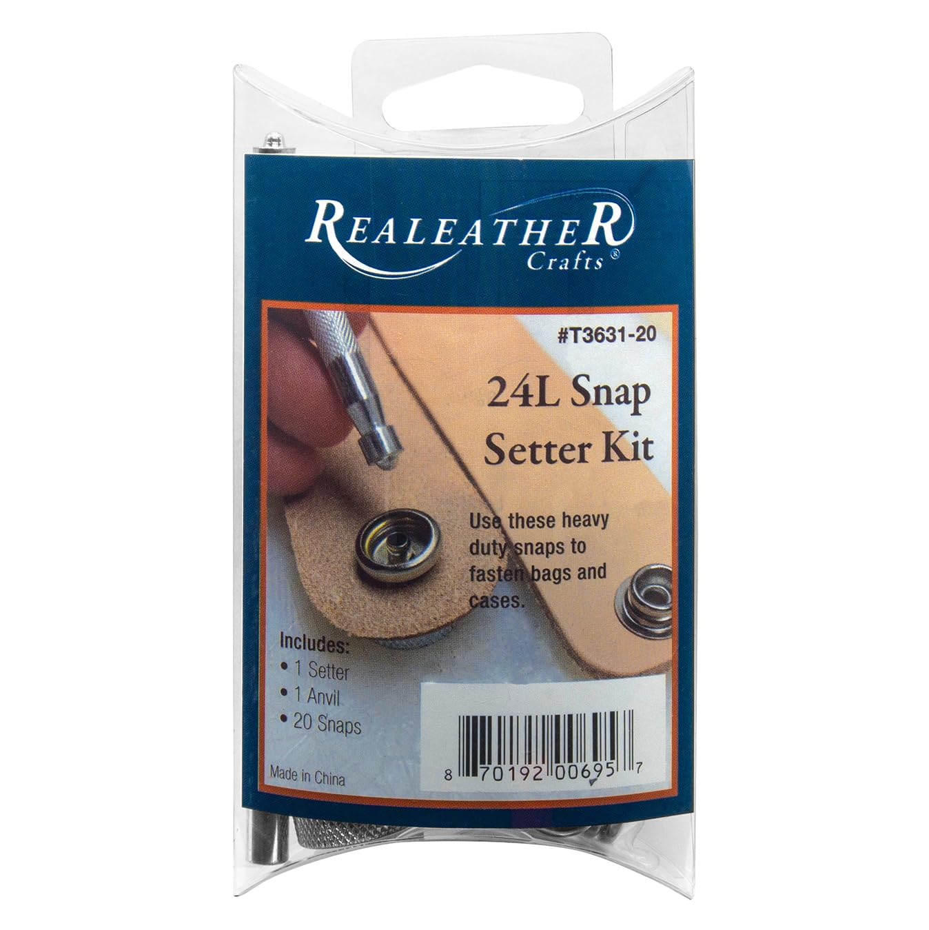 Realeather Crafts Nickel 24 L, Zinc, Snap Setter Kit (24-Litter)